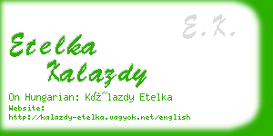 etelka kalazdy business card